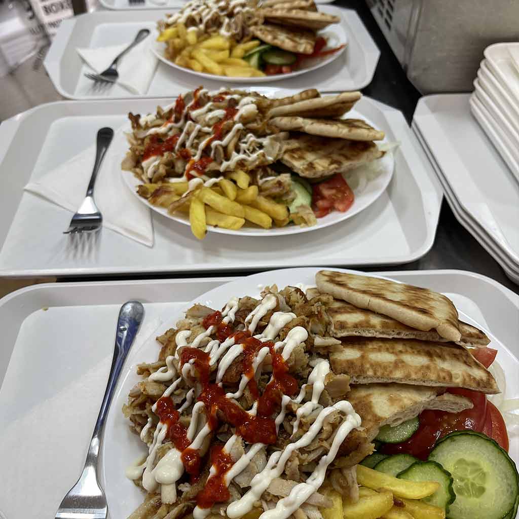 Görög gyrosz tál, gyros tál, greek gyros plate